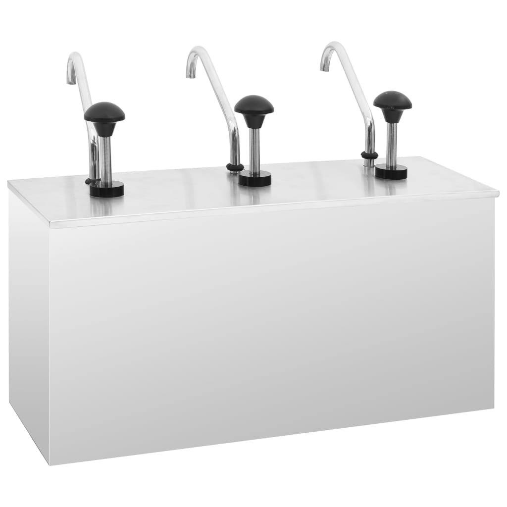 vidaXL Saucen-Spender Edelstahl 3 x 3,5 L - Image 4