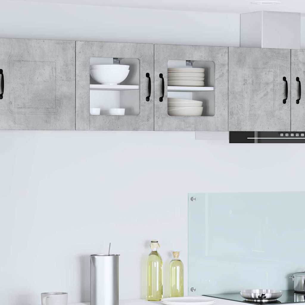 vidaXL Küchenwandschrank mit Regal 2 pcs Beton Grau 40 x 31 x 40 cm