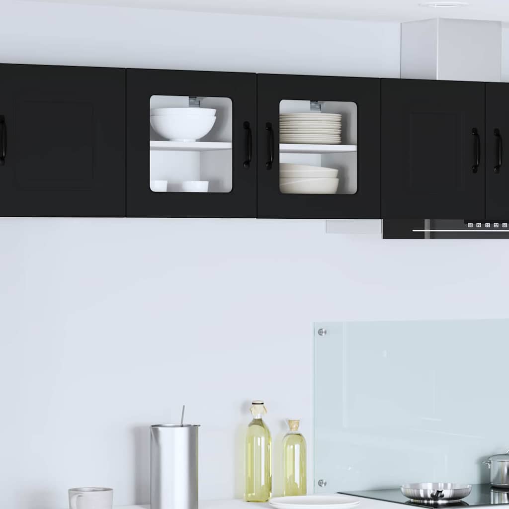 vidaXL Küchenwandschrank 2 pcs Schwarz 40 x 31 x 40 cm Holzwerkstoff