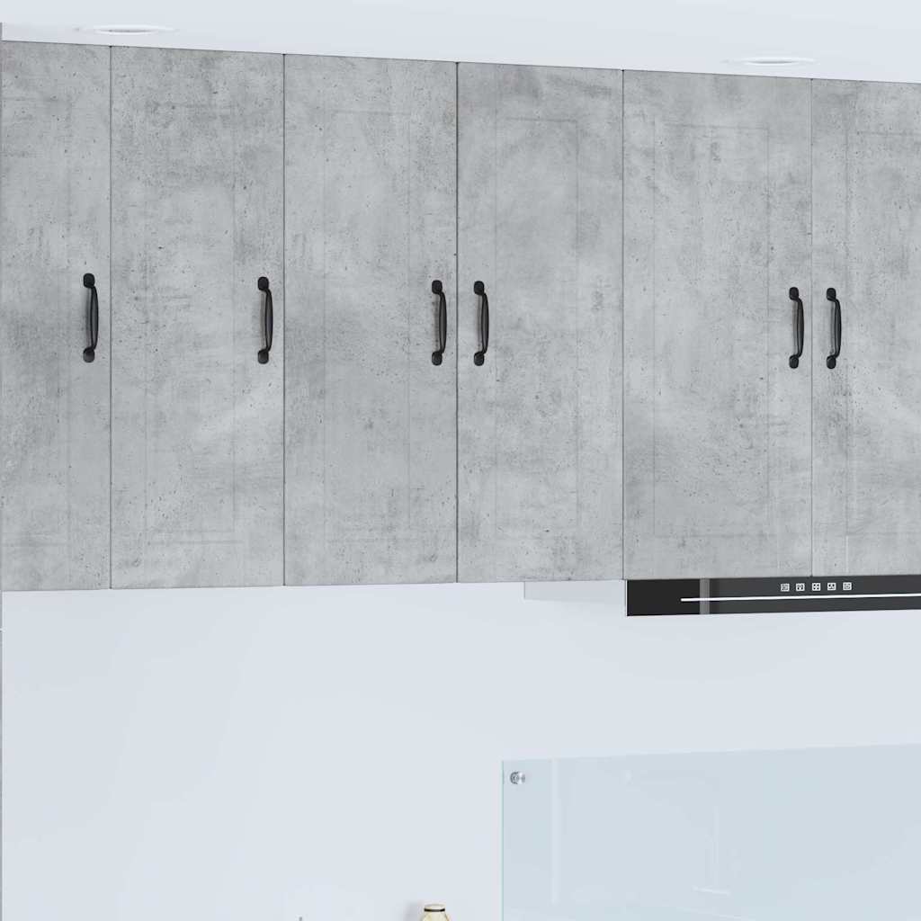 vidaXL Küchenwandschrank mit Regal 2 pcs Beton Grau 30 x 31 x 80 cm