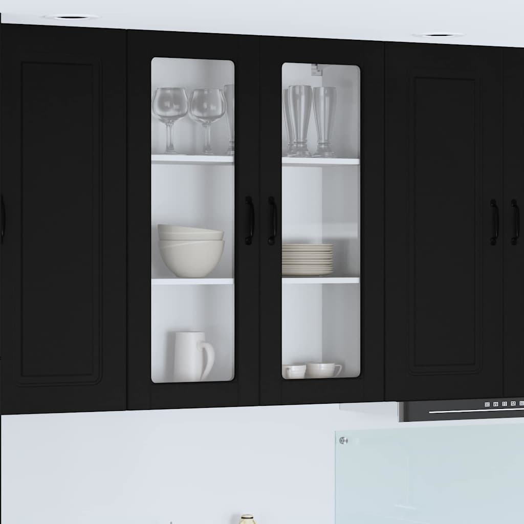 vidaXL Küchenwandschrank Schwarz 80 x 31 x 100 cm Holzwerkstoff