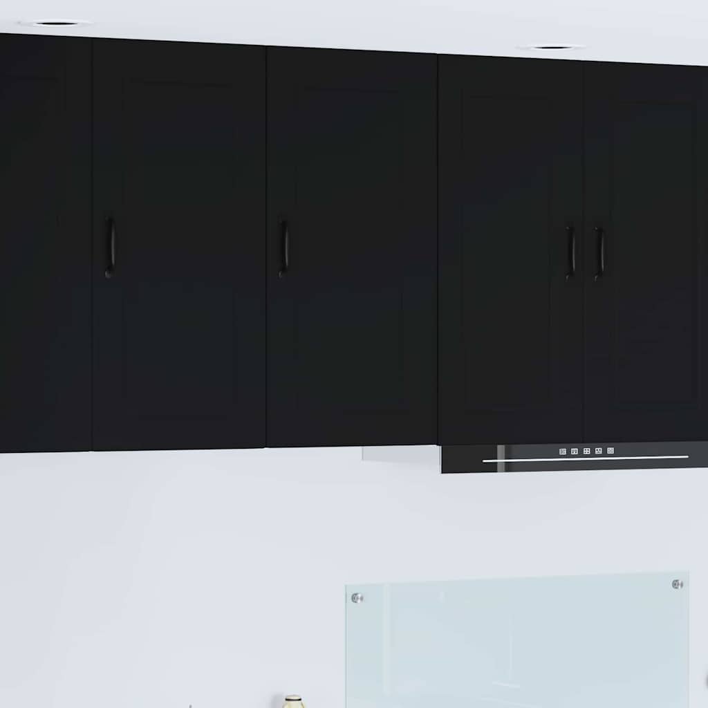 vidaXL Küchenwandschrank mit Tür Schwarz 40 x 31 x 80 cm Holzwerkstoff
