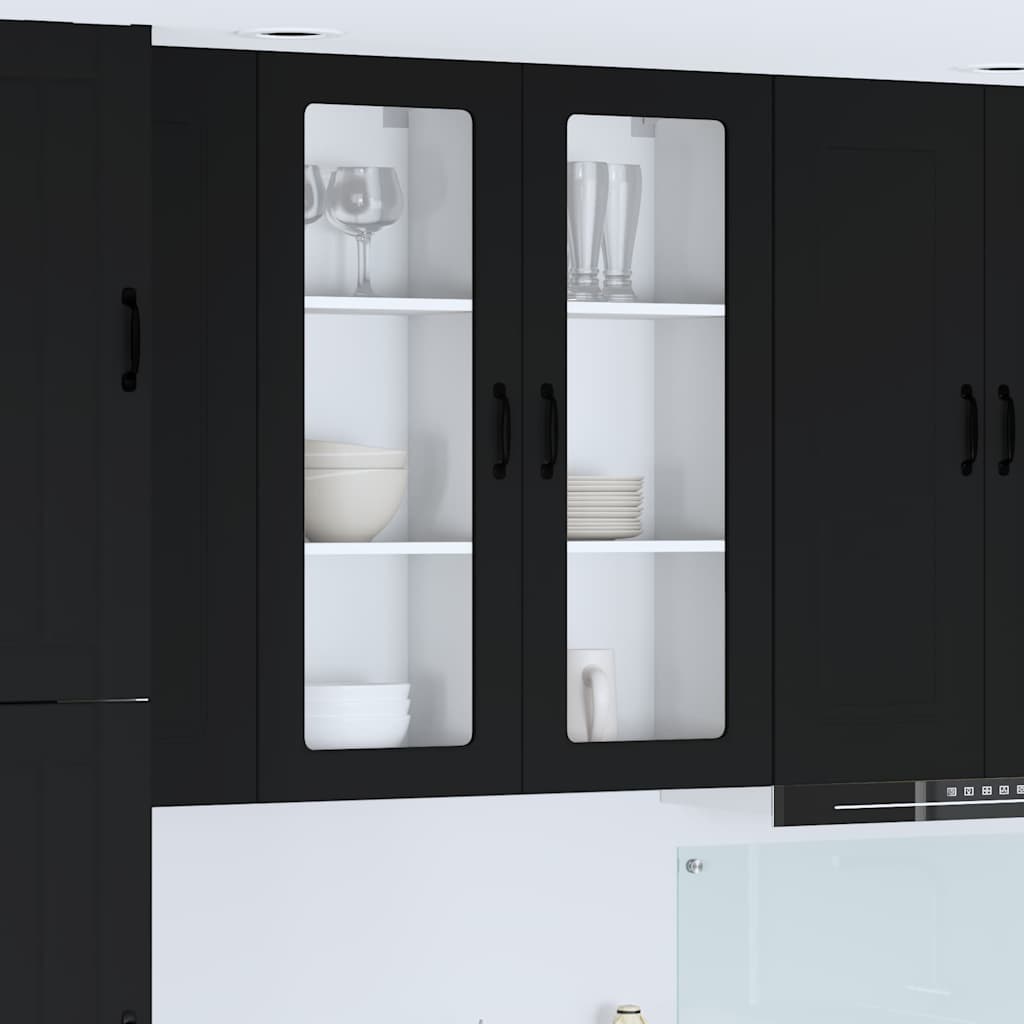 vidaXL Küchenwandschrank Schwarz 40 x 31 x 100 cm Holzwerkstoff