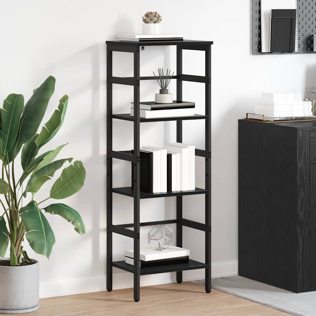 vidaXL Bücherregal Schwarz Eichen-Optik 40 x 29,5 x 115 cm