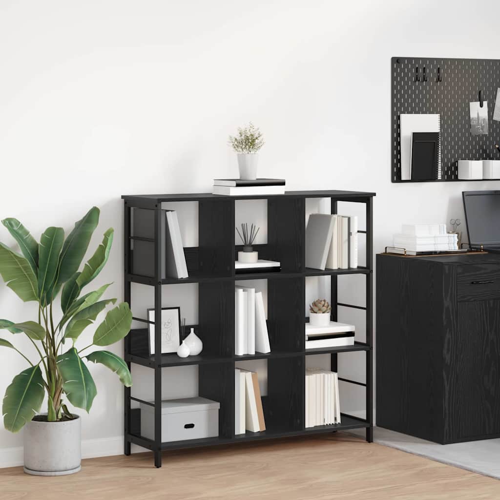 vidaXL Bücherregal Schwarz Eichen-Optik 102 x 32 x 104,5 cm