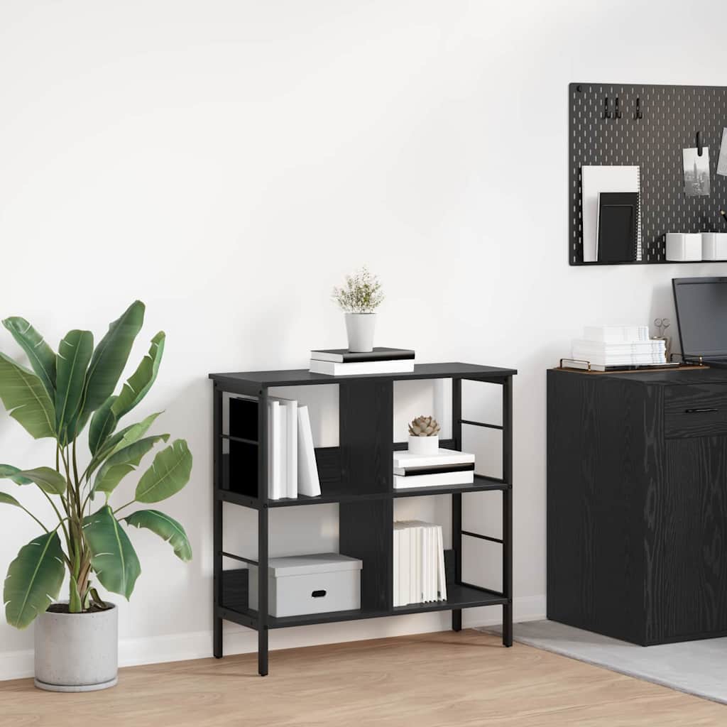 vidaXL Bücherregal Schwarz Eichen-Optik 82 x 32 x 79 cm Holzwerkstoff