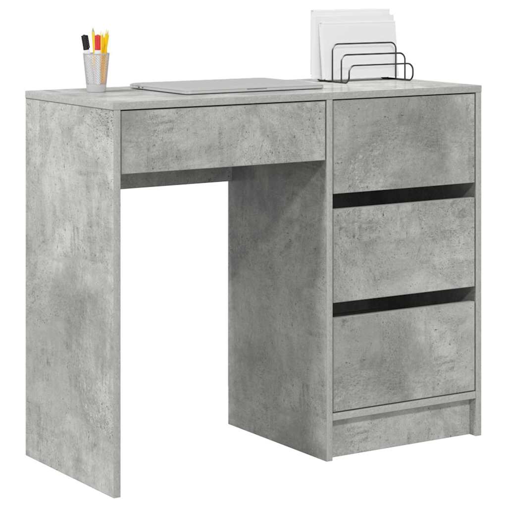 vidaXL Schreibtisch Beton Grau 90 x 37,5 x 75 cm Holzwerkstoff - Image 3