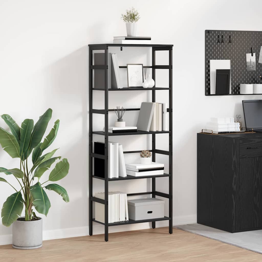 vidaXL Bücherregal Schwarz Eichen-Optik 60 x 29,5 x 149 cm