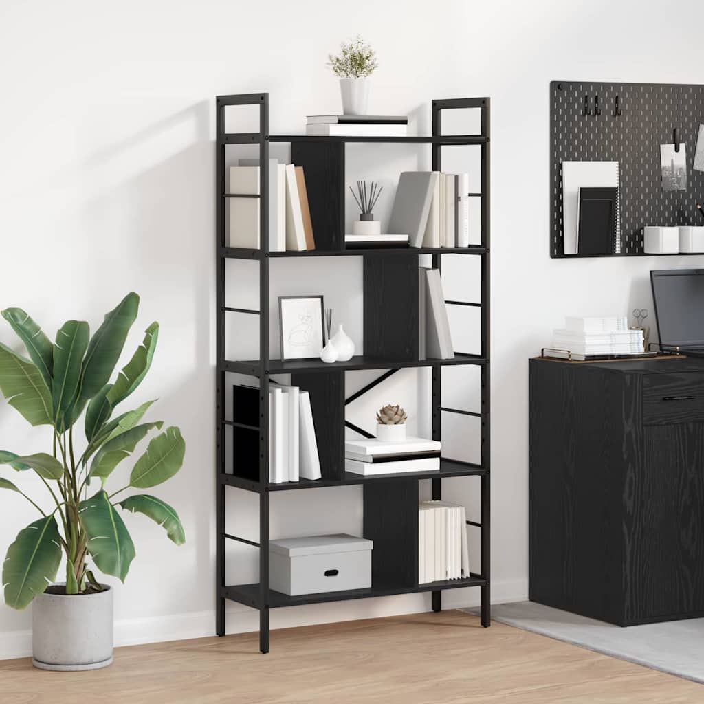 vidaXL Bücherregal Schwarz Eichen-Optik 75 x 30 x 156 cm Holzwerkstoff
