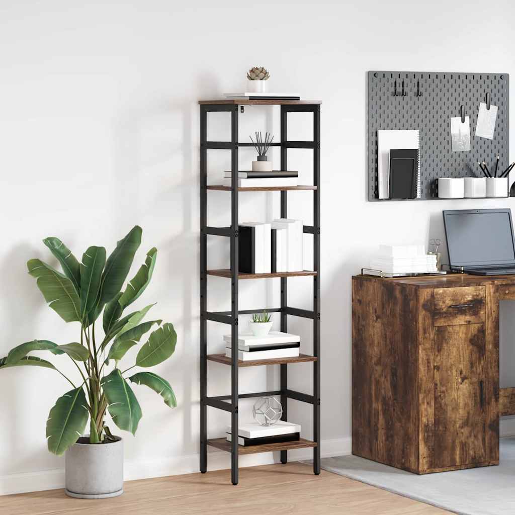 vidaXL Bücherregal Geräucherte Eiche 40 x 29,5 x 149 cm Holzwerkstoff