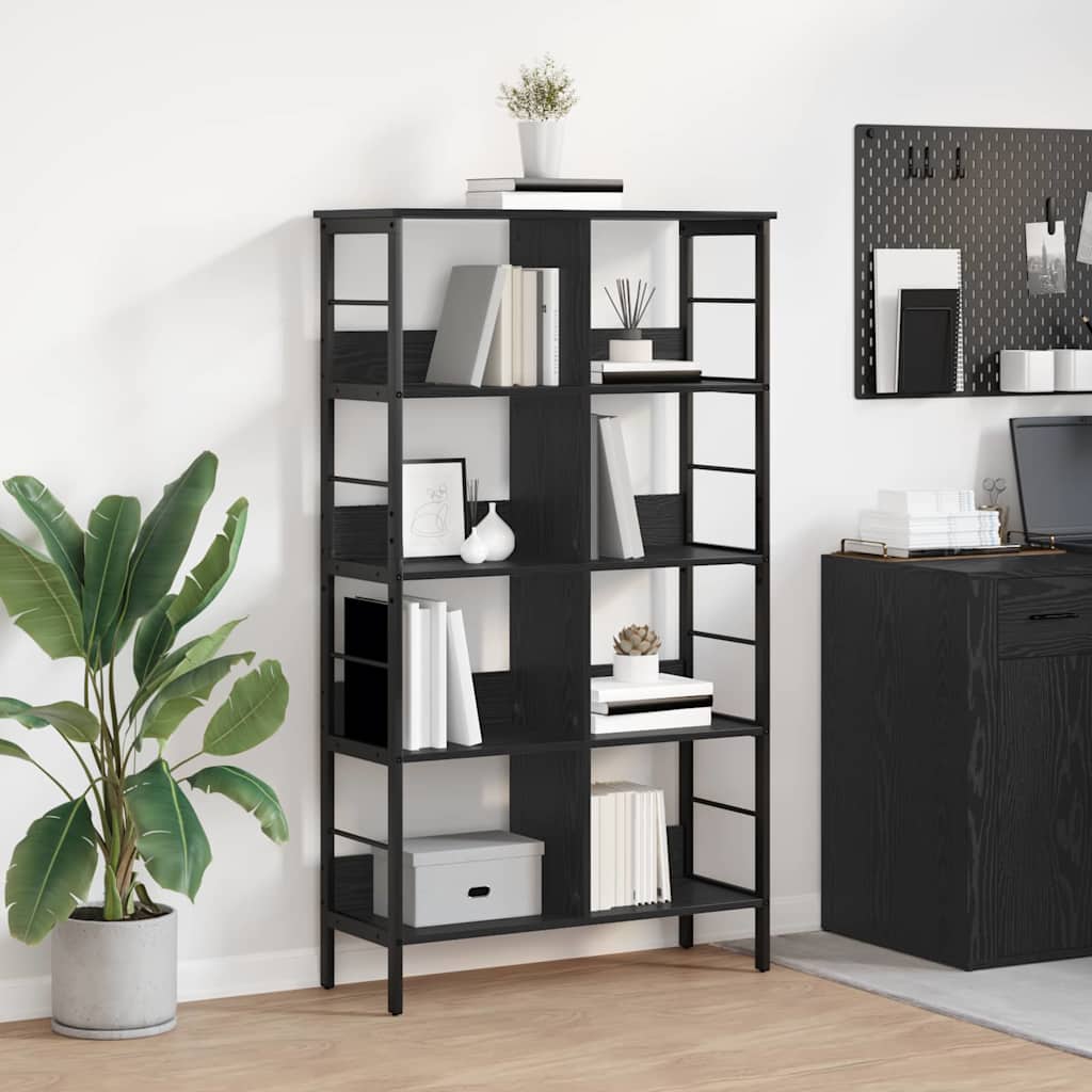 vidaXL Bücherregal Schwarz Eichen-Optik 82 x 32 x 144,5 cm