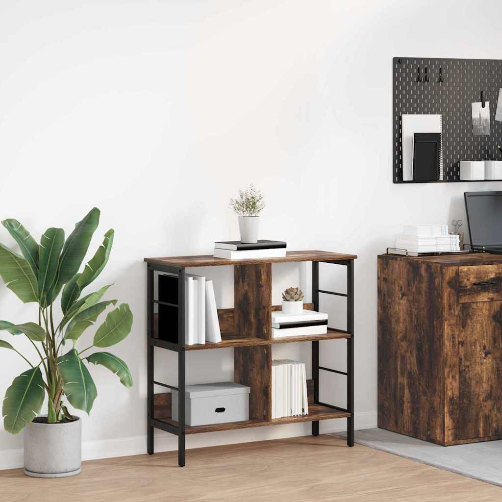 vidaXL Bücherregal Geräucherte Eiche 82 x 32 x 79 cm Holzwerkstoff