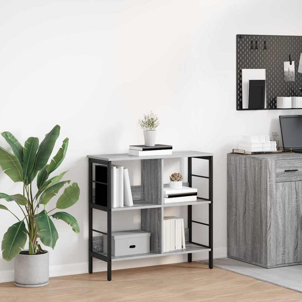 vidaXL Bücherregal Graues Sonoma 82 x 32 x 79 cm Holzwerkstoff