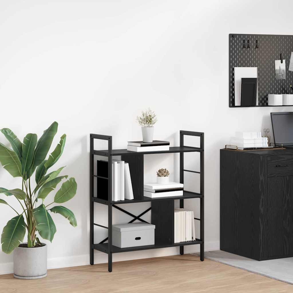 vidaXL Bücherregal Schwarz Eichen-Optik 75 x 30 x 91 cm Holzwerkstoff