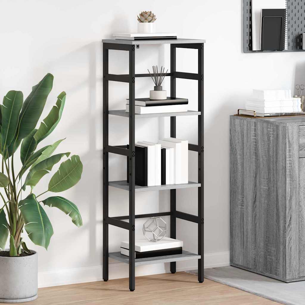 vidaXL Bücherregal Graues Sonoma 40 x 29,5 x 115 cm Holzwerkstoff