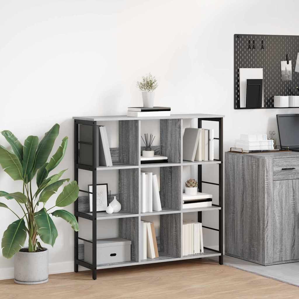 vidaXL Bücherregal Graues Sonoma 102 x 32 x 104,5 cm Holzwerkstoff