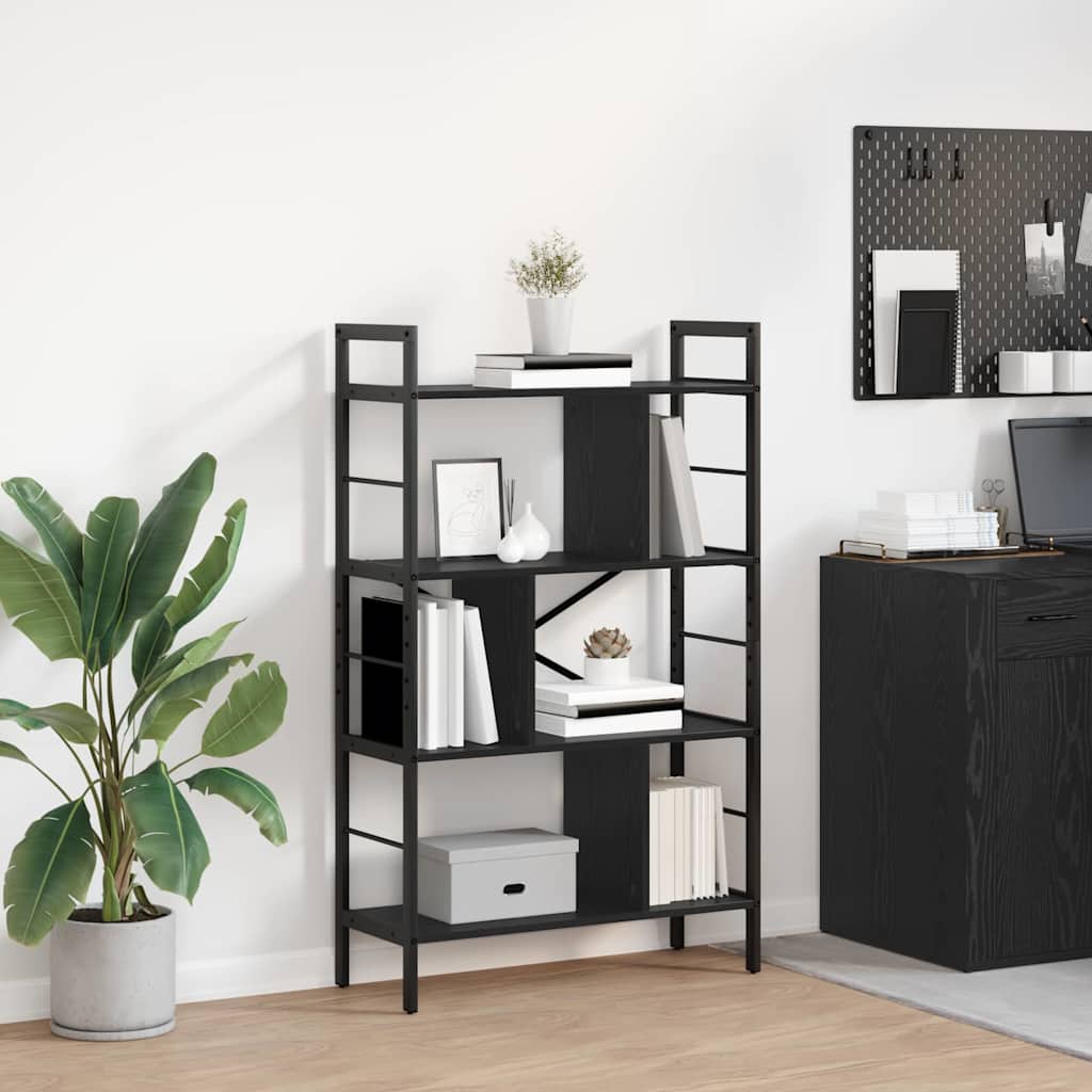 vidaXL Bücherregal Schwarz Eichen-Optik 75 x 30 x 123,5 cm