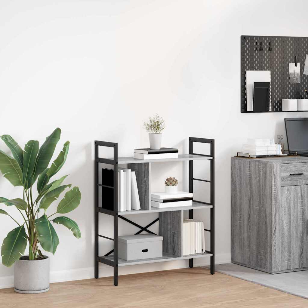 vidaXL Bücherregal Graues Sonoma 75 x 30 x 91 cm Holzwerkstoff