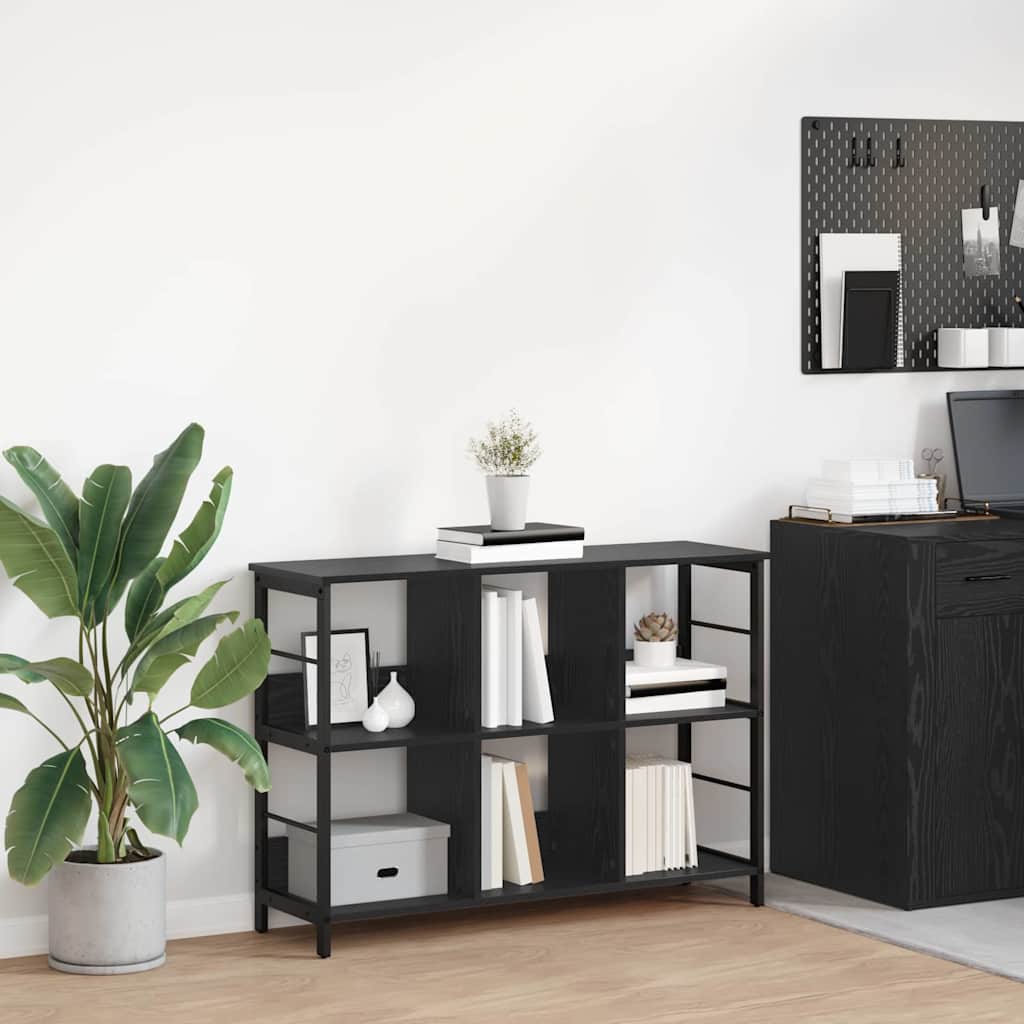 vidaXL Bücherregal Schwarz Eichen-Optik 102 x 32 x 72,5 cm