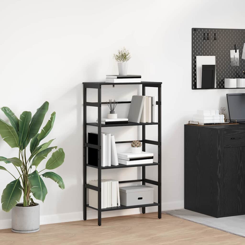 vidaXL Bücherregal Schwarz Eichen-Optik 60 x 29,5 x 115 cm