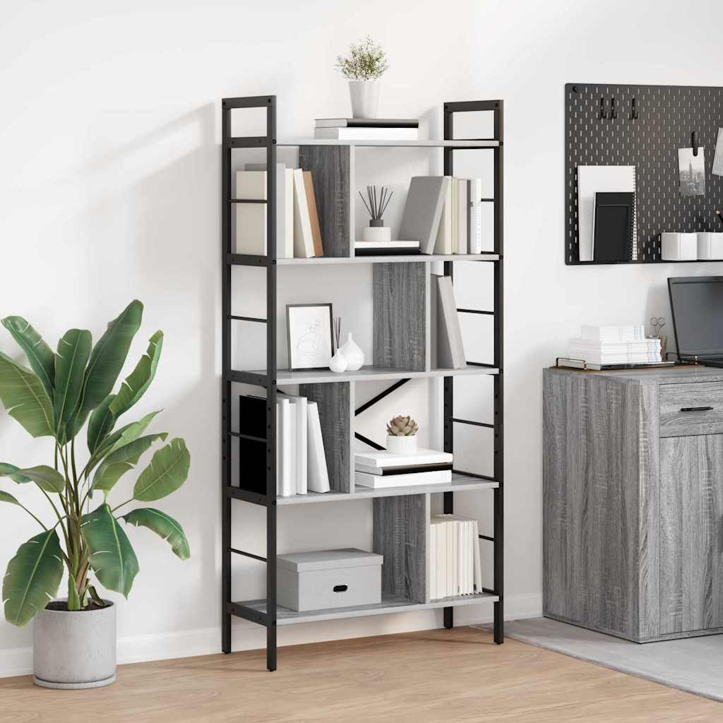 vidaXL Bücherregal Graues Sonoma 75 x 30 x 156 cm Holzwerkstoff