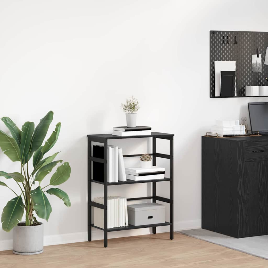 vidaXL Bücherregal Schwarz Eichen-Optik 60 x 29,5 x 81 cm