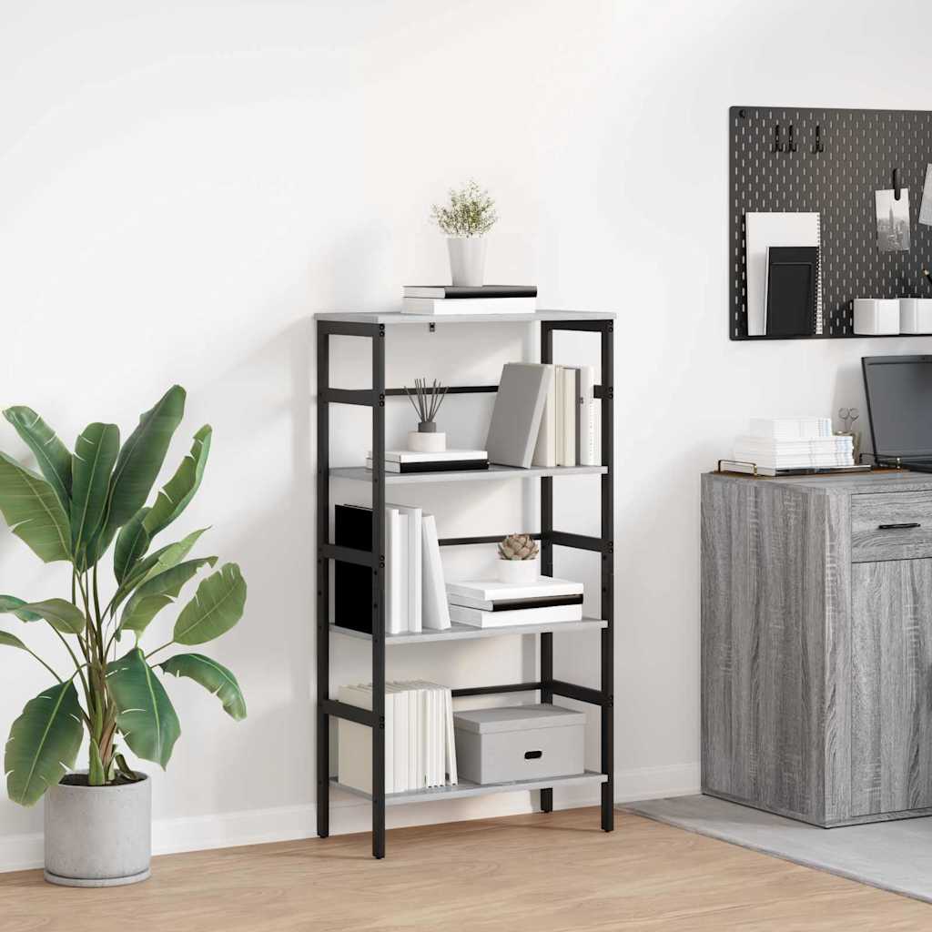 vidaXL Bücherregal Graues Sonoma 60 x 29,5 x 115 cm Holzwerkstoff