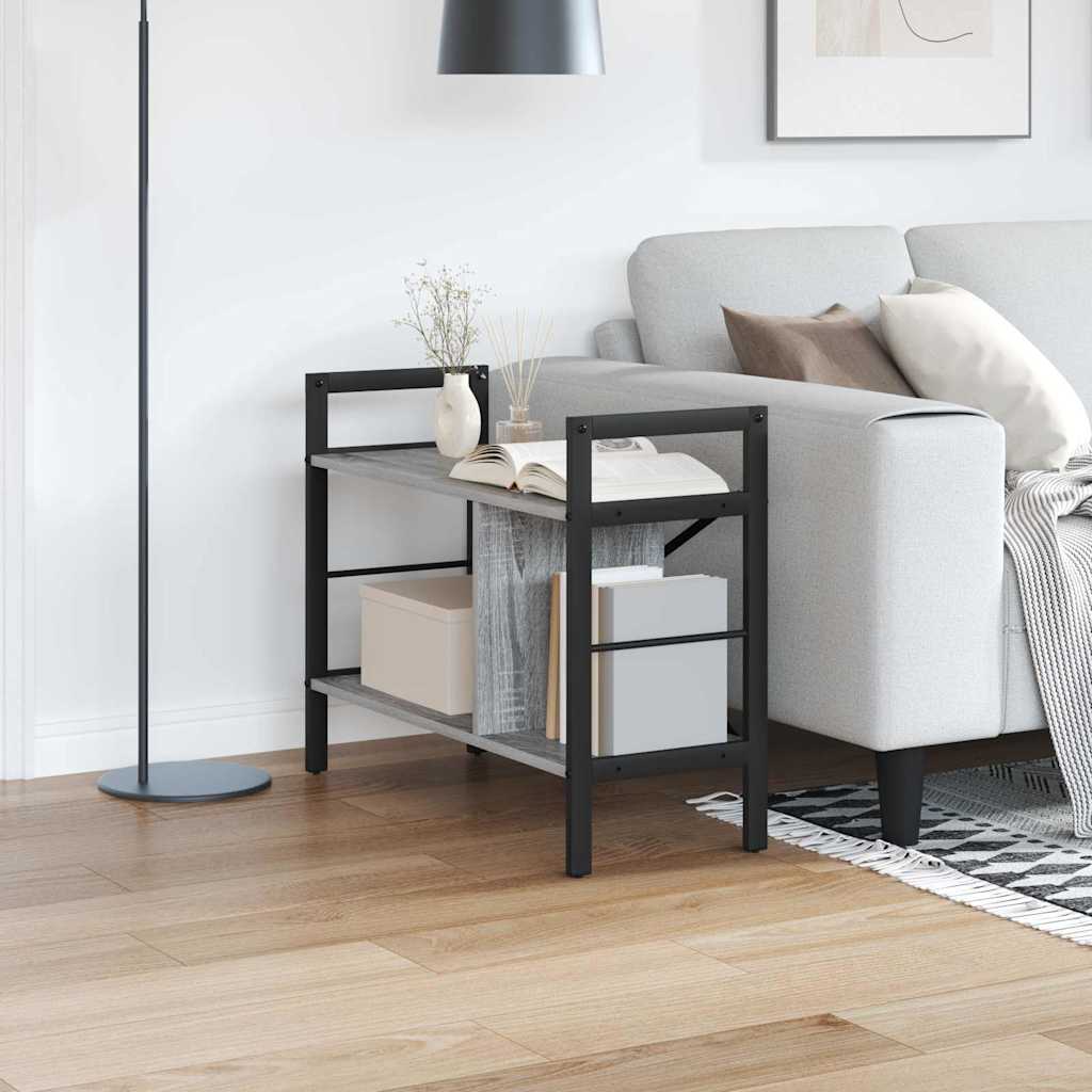 vidaXL Bücherregal Graues Sonoma 75 x 30 x 58,5 cm Holzwerkstoff