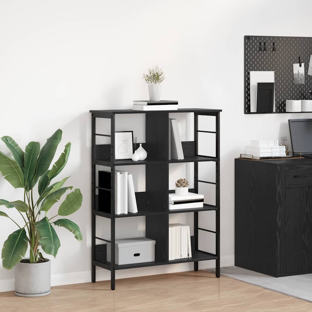 vidaXL Bücherregal Schwarz Eichen-Optik 82 x 32 x 112 cm Holzwerkstoff