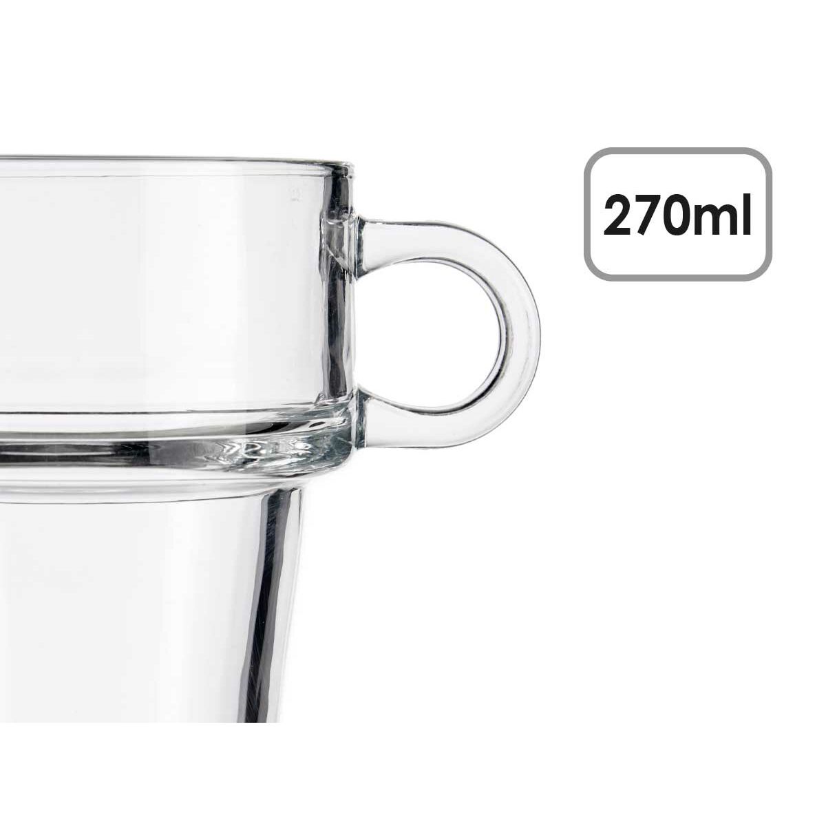 Tazza di caffè e tè Vivalto Trasparente Vetro 270 ml (6 Unità) - Image 5