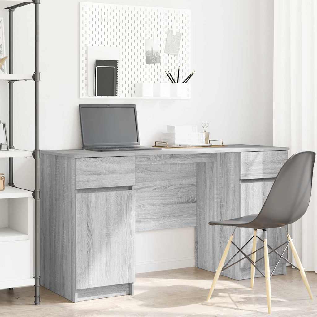 Scrivania Grigio Sonoma 140 X 49 X 76 Cm Legno Multistrato