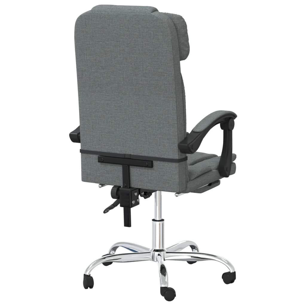 Sedia Da Ufficio Massaggio Reclinabile Grigio Scuro In Tessuto - Image 4