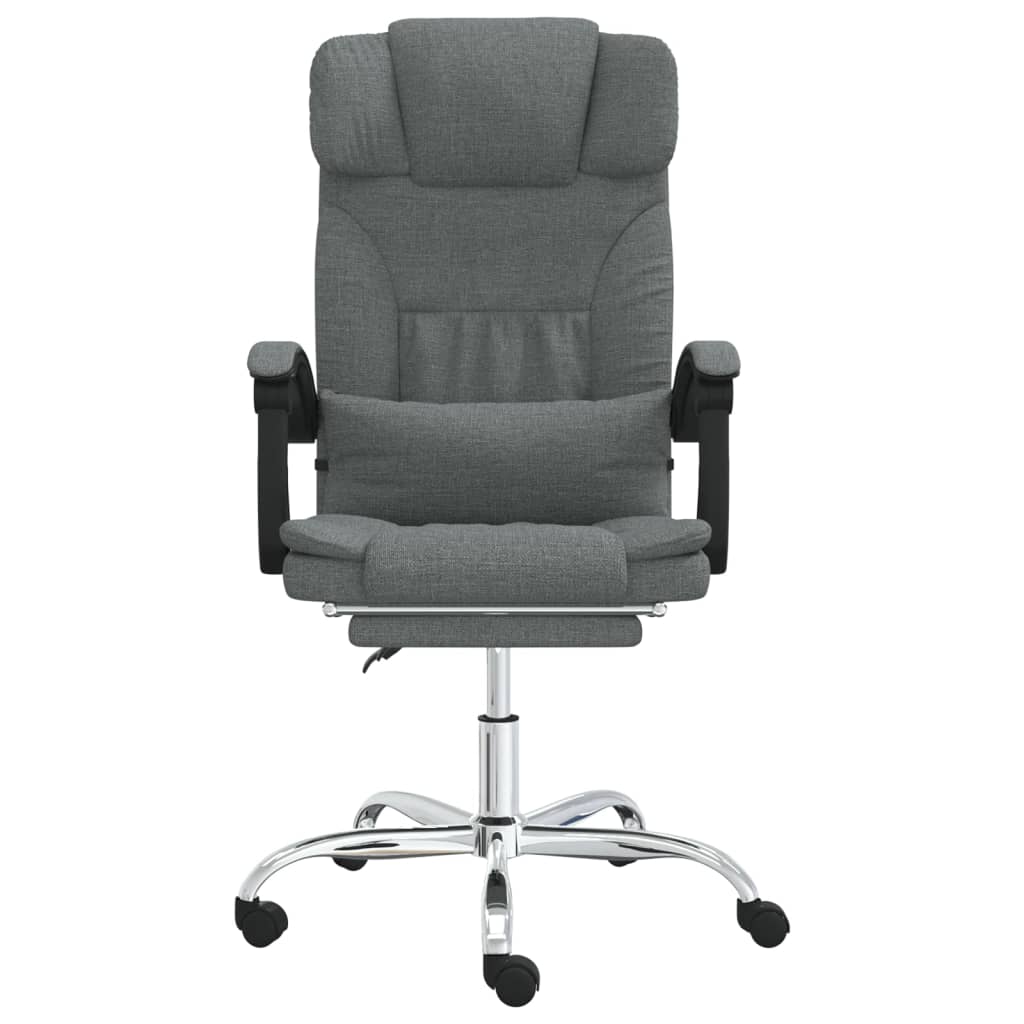 Sedia Da Ufficio Massaggio Reclinabile Grigio Scuro In Tessuto - Image 3