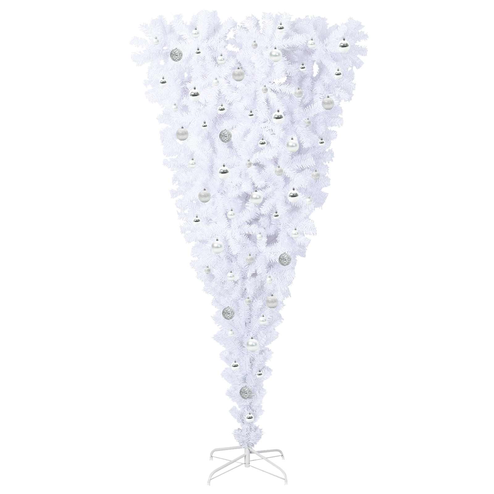 Albero Di Natale Artificiale Bianco 210 Cm Pvc E Acciaio - Image 4