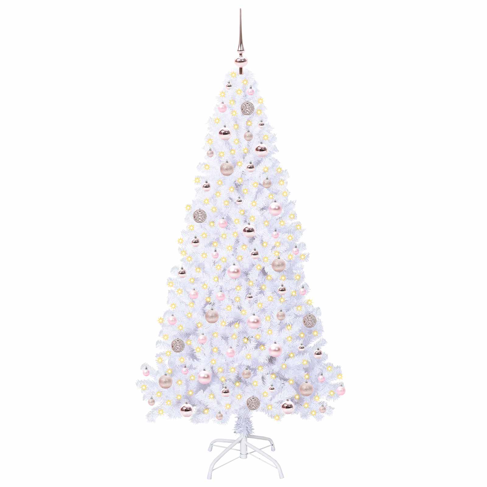 Albero Di Natale Artificiale Bianco 180 Cm Pvc E Acciaio - Image 3
