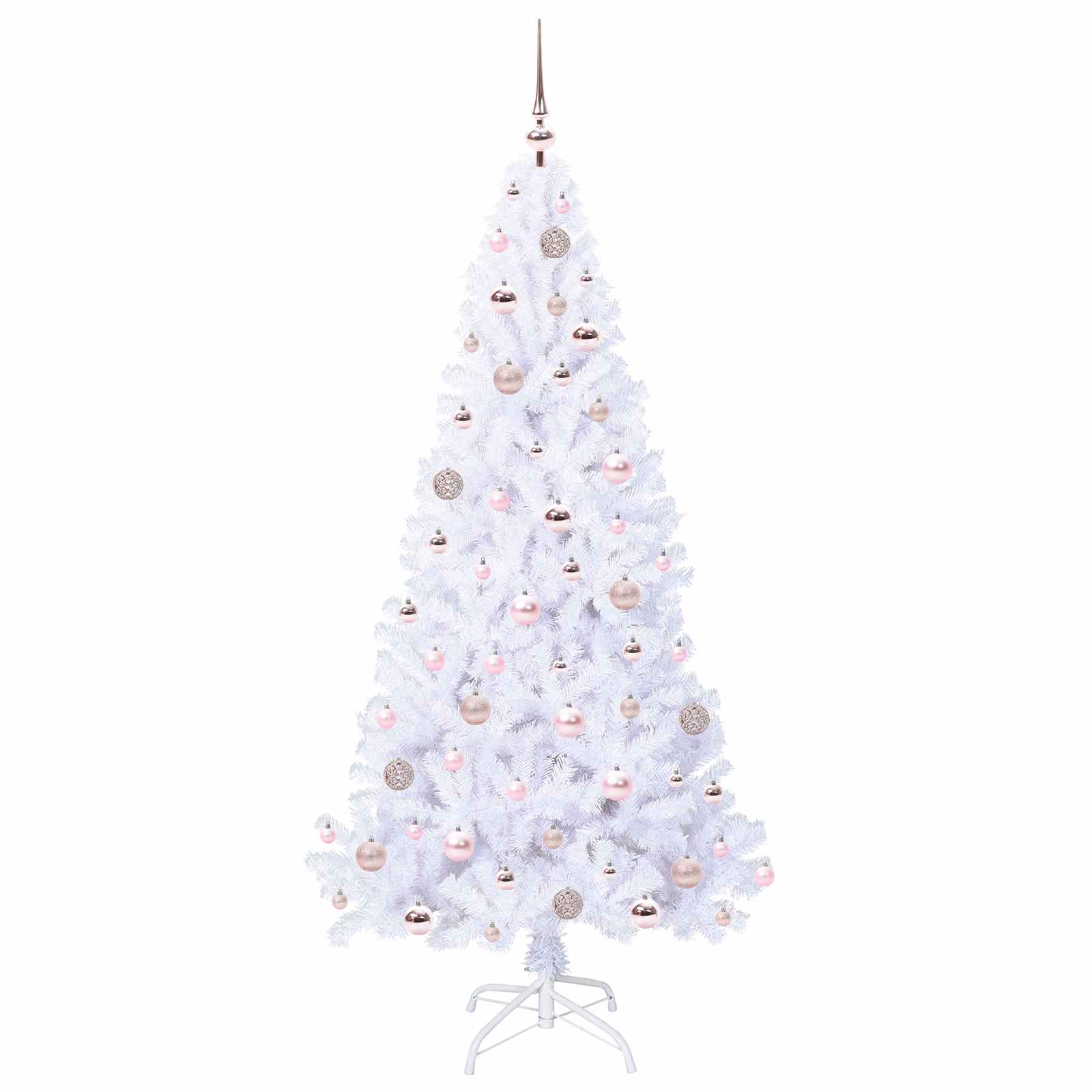 Albero Di Natale Artificiale Bianco 180 Cm Pvc E Acciaio - Image 4