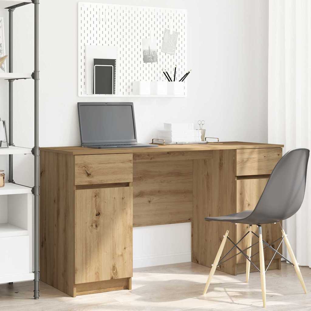 Scrivania Rovere Artigianale 140 X 49 X 76 Cm Legno Multistrato