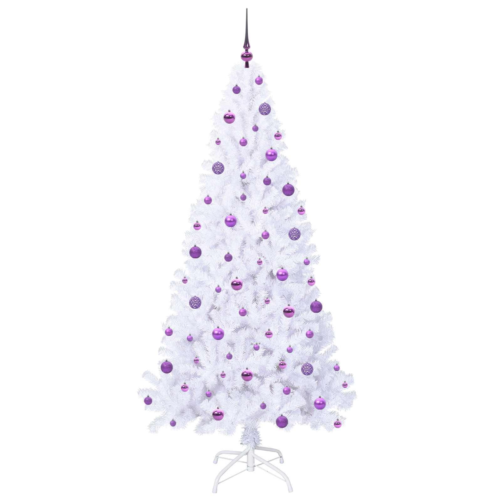 Albero Di Natale Artificiale Bianco 210 Cm Pvc E Acciaio - Image 4