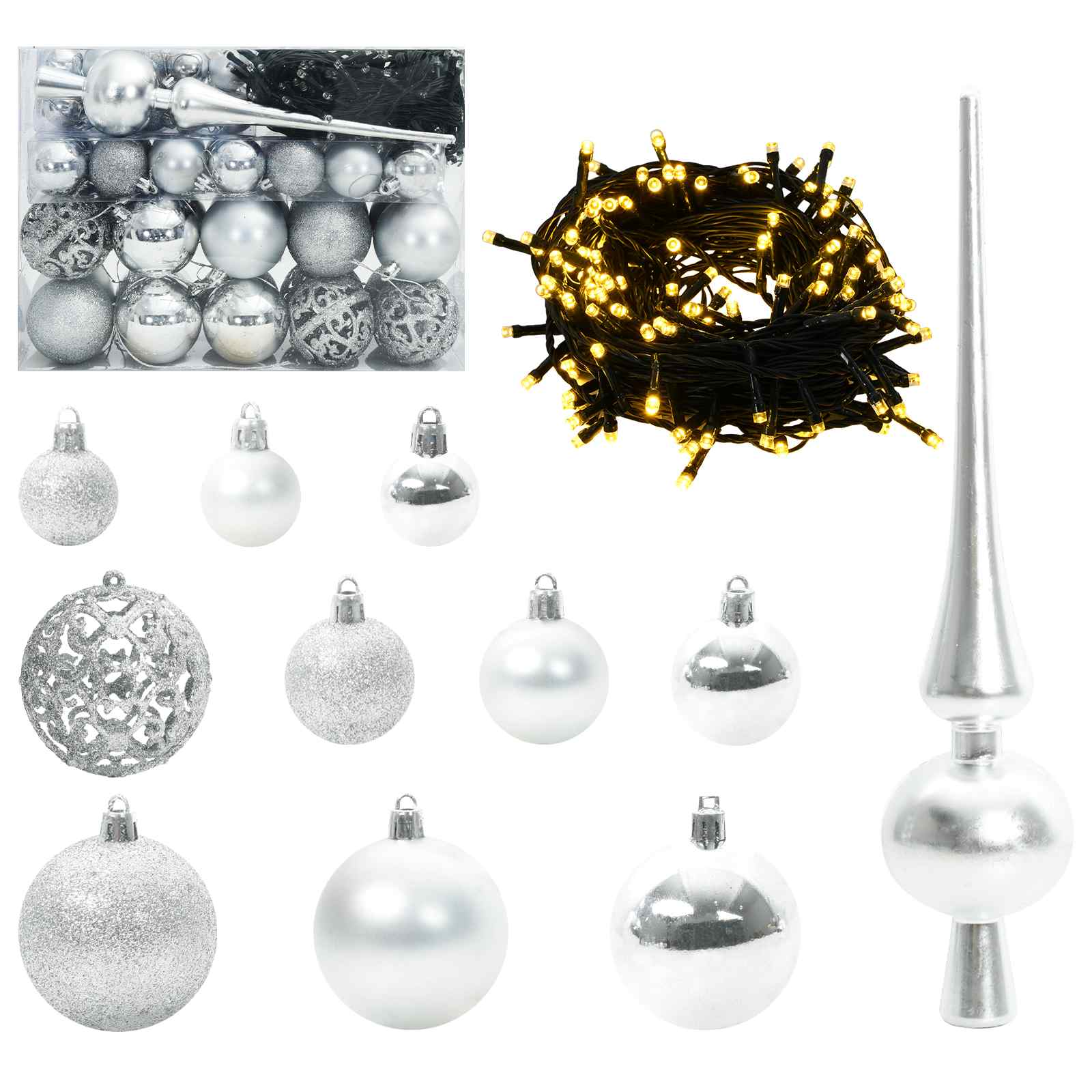 Albero Di Natale Artificiale Bianco 150 Cm Pvc E Acciaio - Image 6