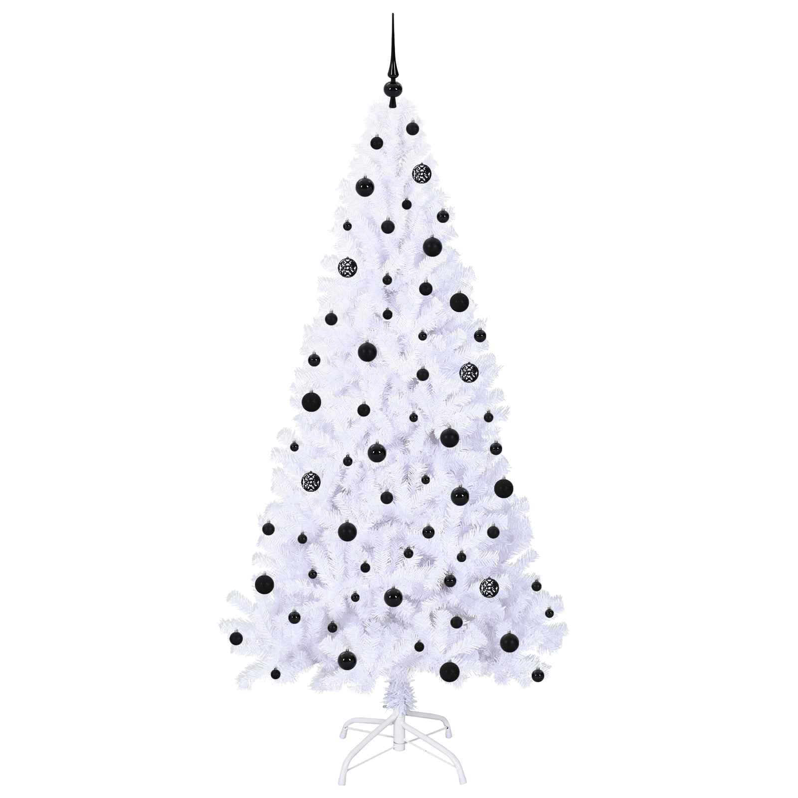 Albero Di Natale Artificiale Bianco 210 Cm Pvc E Acciaio - Image 4