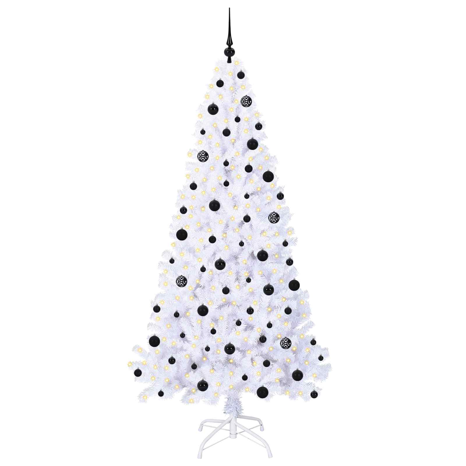 Albero Di Natale Artificiale Bianco 210 Cm Pvc E Acciaio - Image 3
