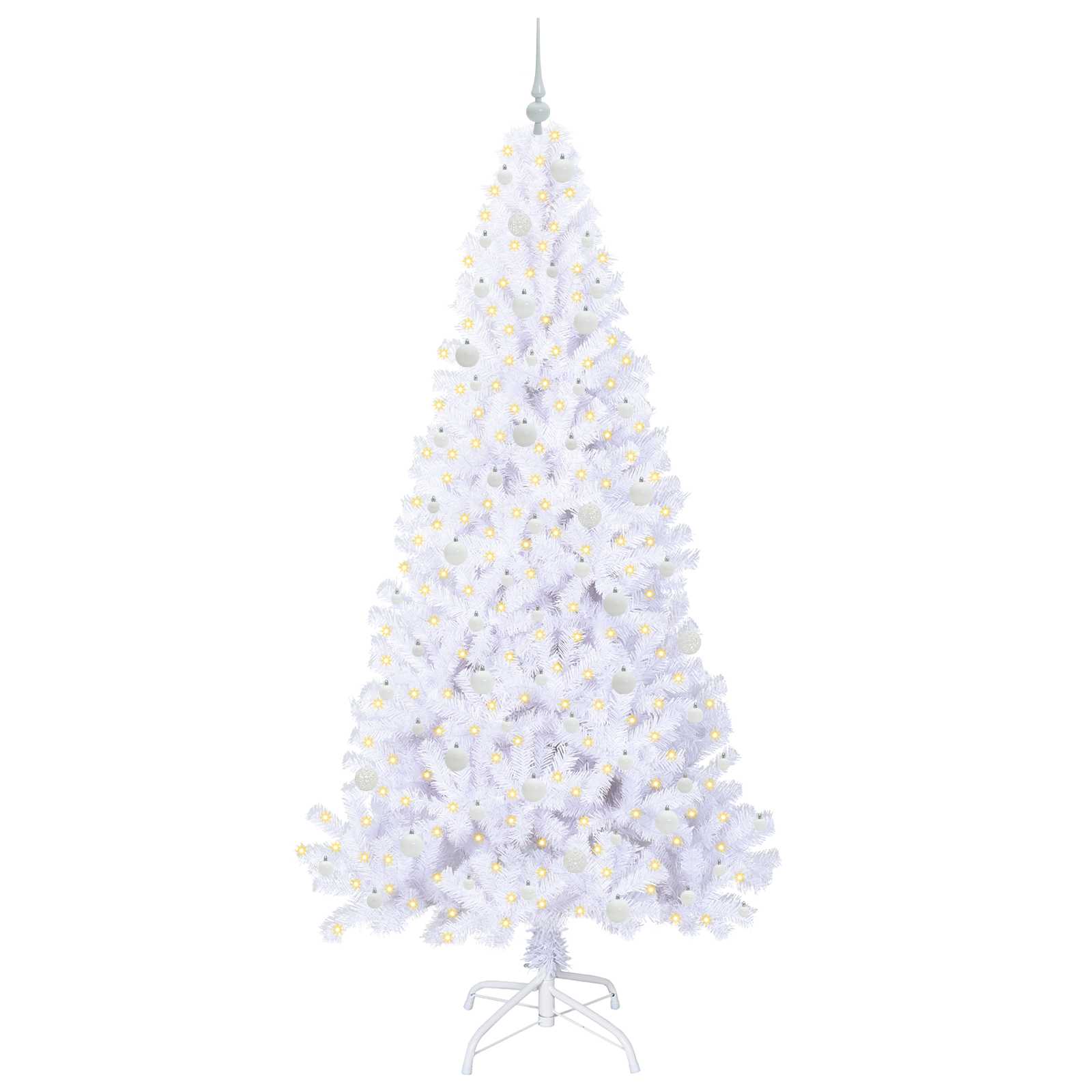 Albero Di Natale Artificiale Bianco 240 Cm Pvc E Acciaio - Image 3