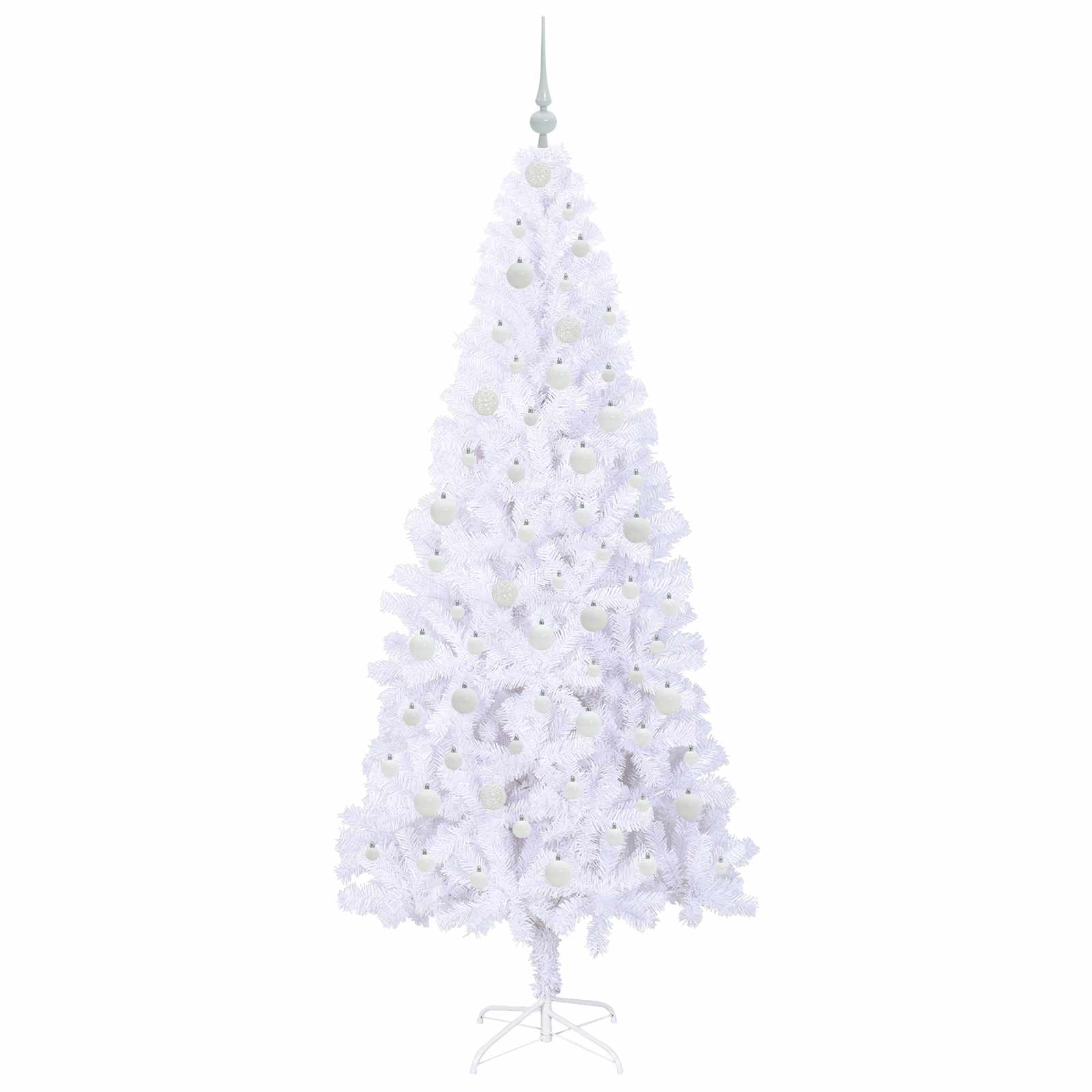 Albero Di Natale Artificiale Bianco 210 Cm Pvc E Acciaio - Image 4