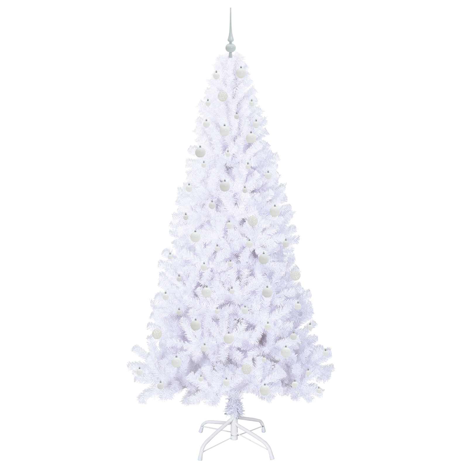 Albero Di Natale Artificiale Bianco 240 Cm Pvc E Acciaio - Image 4