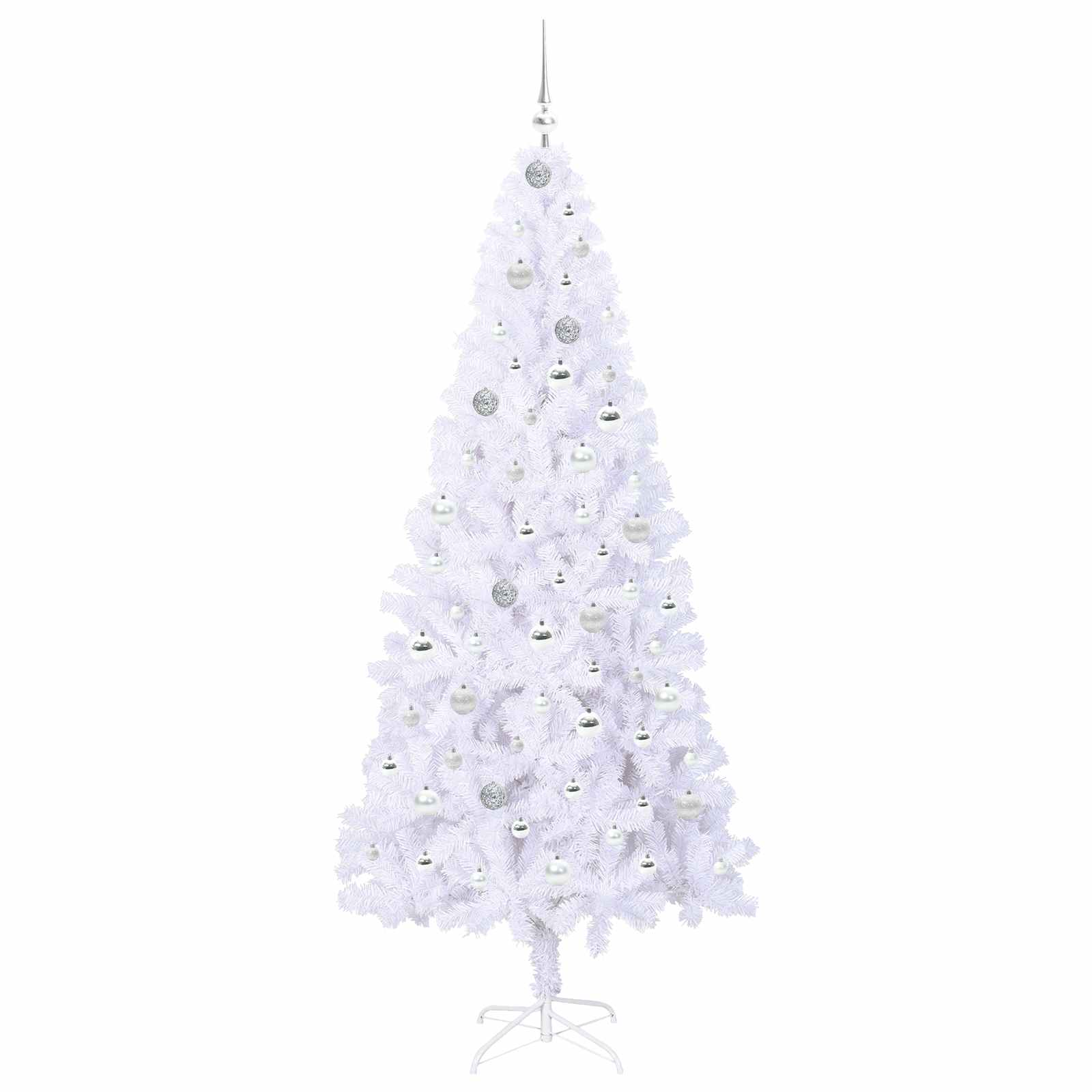 Albero Di Natale Artificiale Bianco 210 Cm Pvc E Acciaio - Image 4