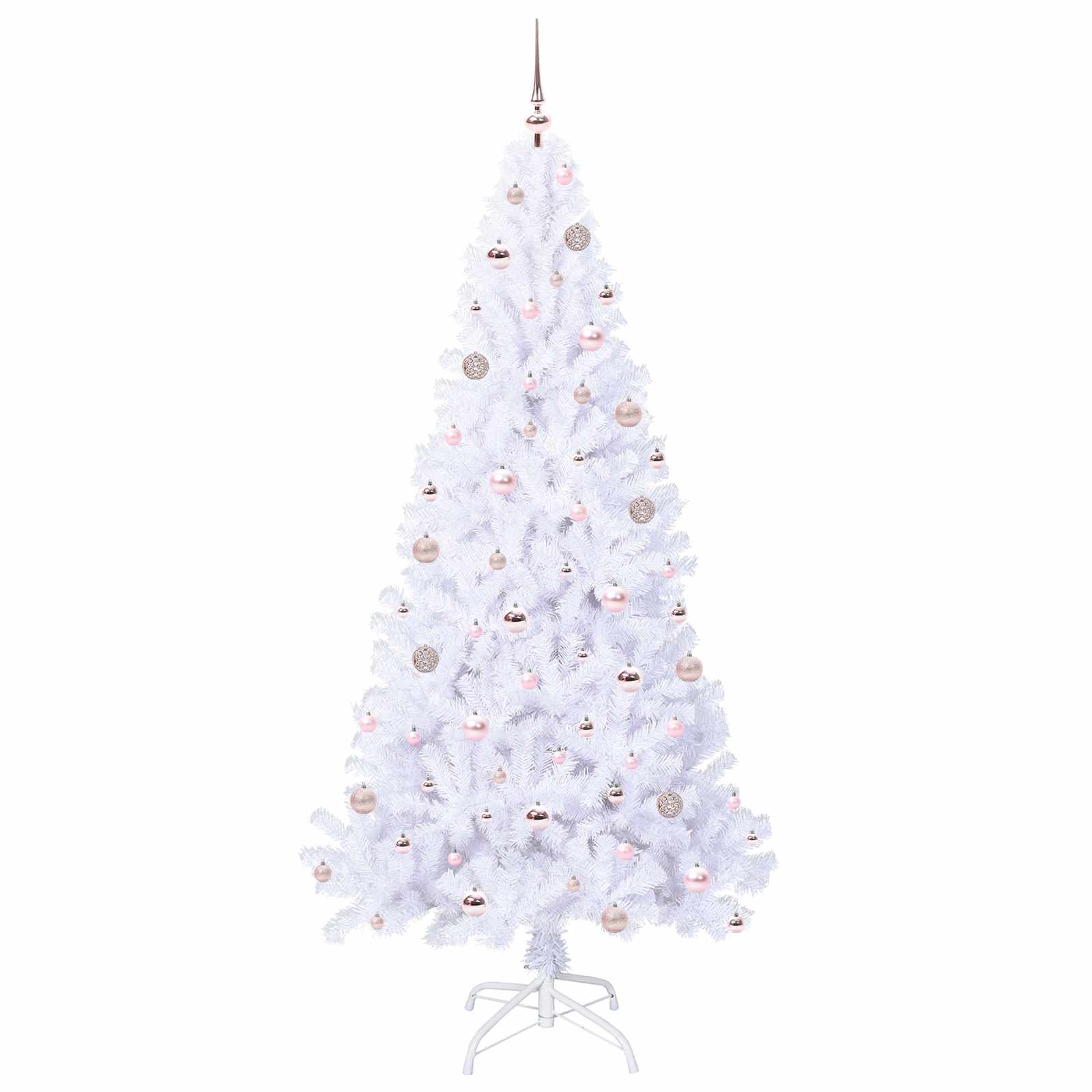 Albero Di Natale Artificiale Bianco 210 Cm Pvc E Acciaio - Image 4
