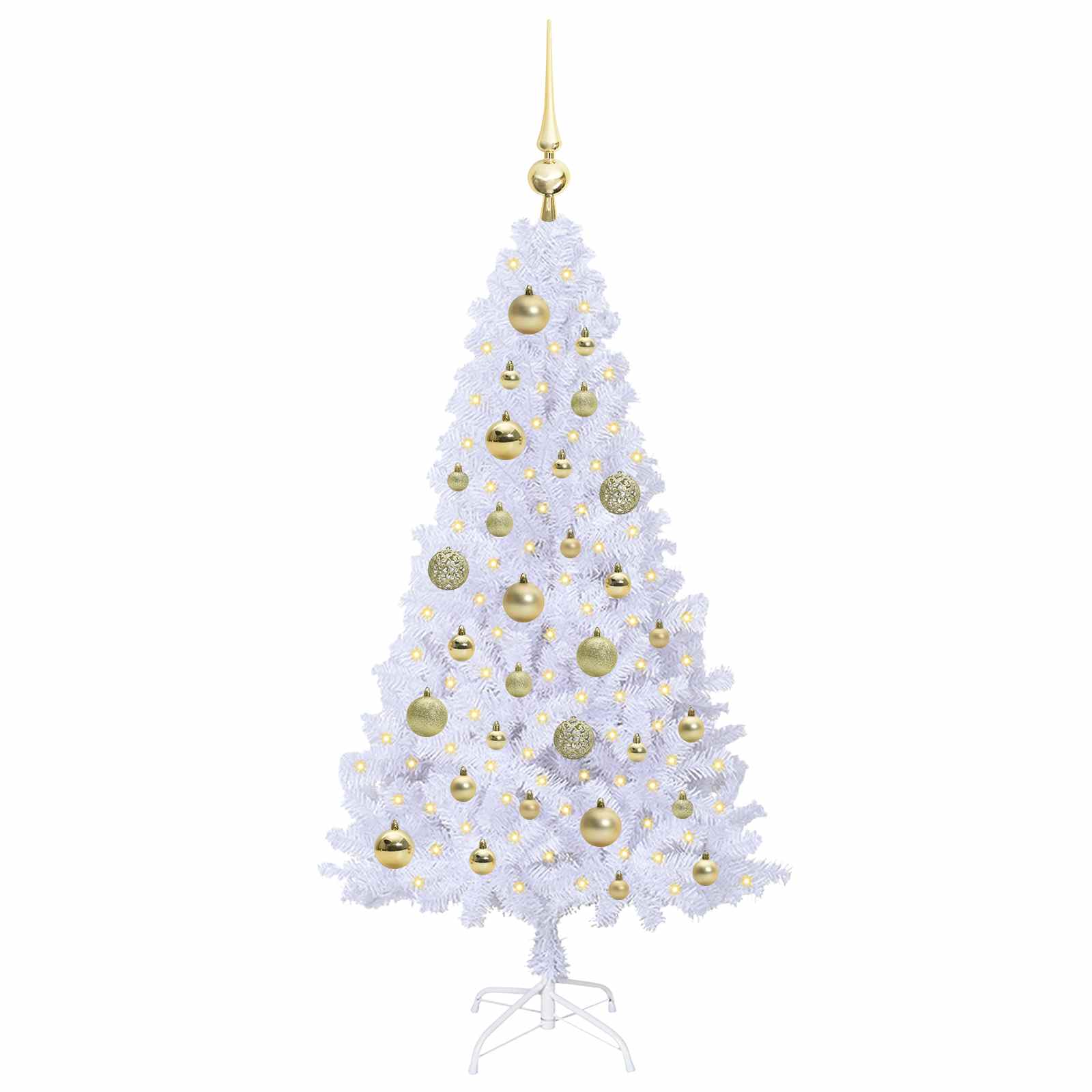 Albero Di Natale Artificiale Bianco 120 Cm Pvc E Acciaio - Image 3