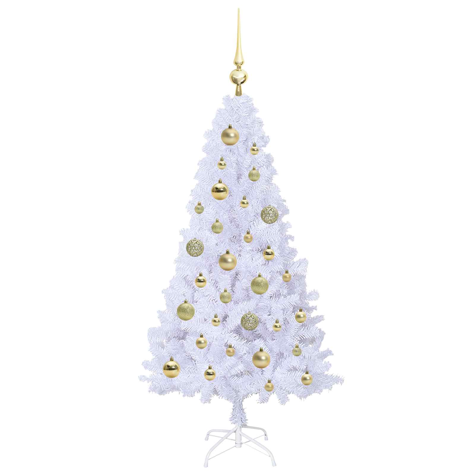 Albero Di Natale Artificiale Bianco 120 Cm Pvc E Acciaio - Image 4