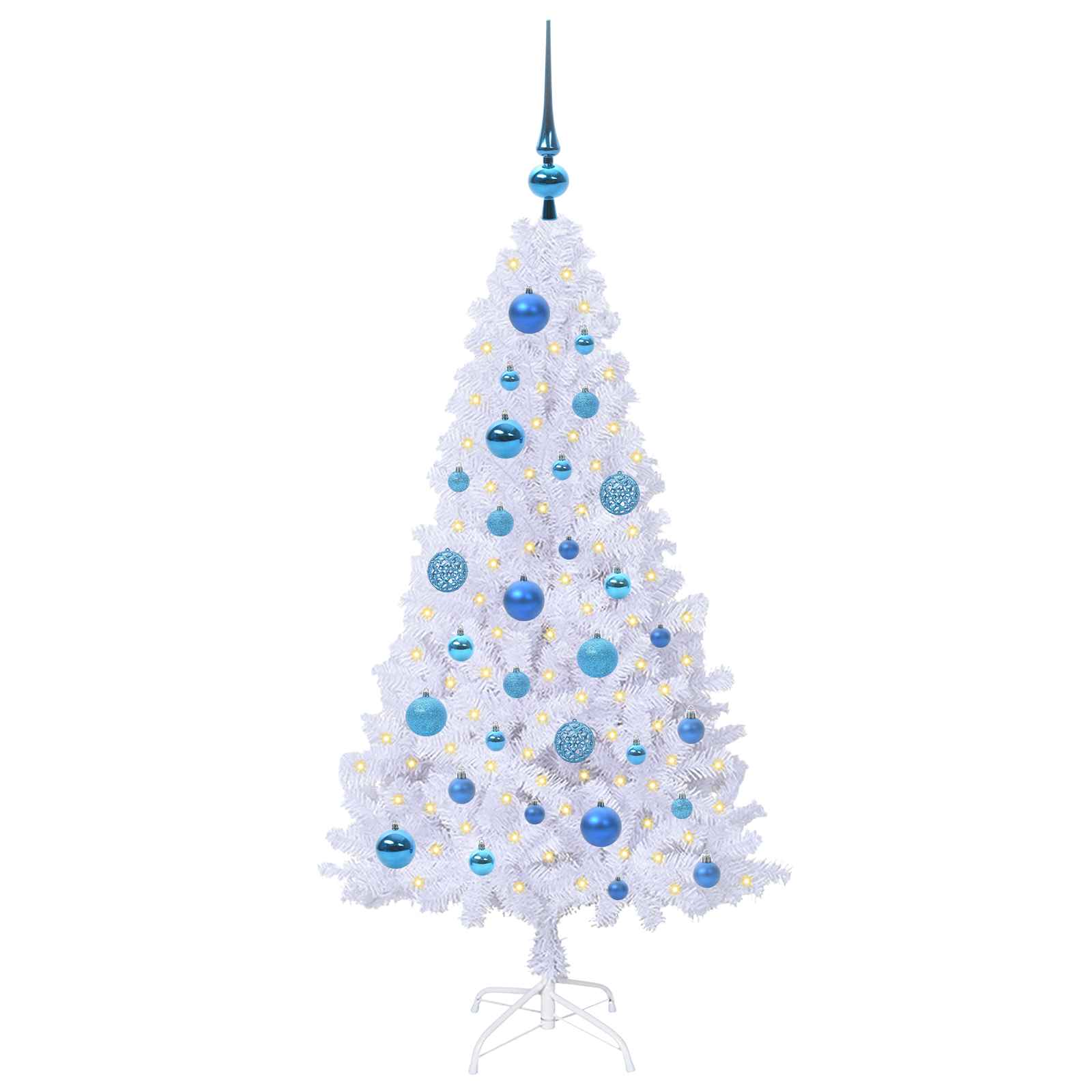 Albero Di Natale Artificiale Bianco 120 Cm Pvc E Acciaio - Image 3