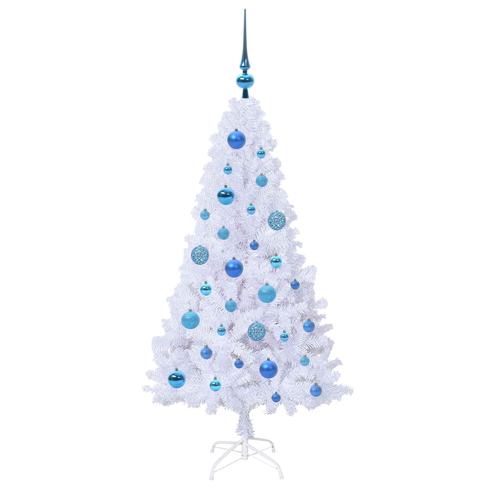 Albero Di Natale Artificiale Bianco 120 Cm Pvc E Acciaio - Image 4